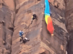 Une vidéo palpitante montre un BASE jumper sauvé dans les gorges de Kane Creek, dans l’Utah