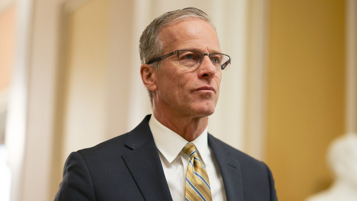 Le chef de la majorité au Sénat, John Thune, se rend au vote à Washington, DC.