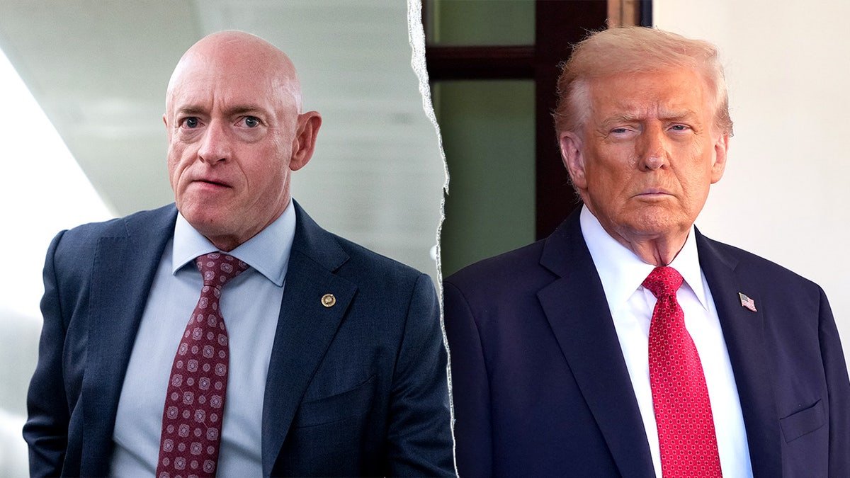 Image partagée du sénateur Mark Kelly (à gauche) et du président Donald Trump (à droite).