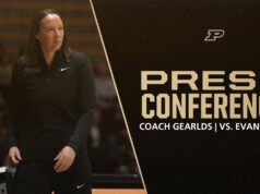 Après-match de l’entraîneur Katie Gearld contre Evansville | Basket-ball féminin Purdue – Chaudronniers Purdue