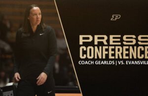 Après-match de l’entraîneur Katie Gearld contre Evansville | Basket-ball féminin Purdue – Chaudronniers Purdue