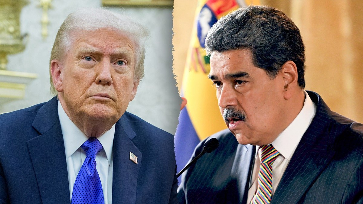 Aux côtés du président Donald Trump et de Nicolas Maduro.